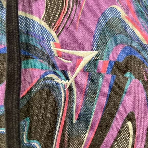 Gymshark Hoodie S Marbled Purple Blue Logo Cotton Blend Athletic Workout Stretch - Picture 5 of 8